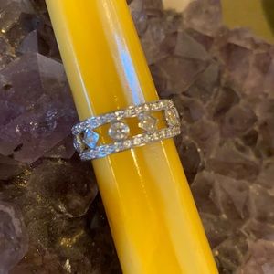 14K White Gold Diamonique Multi Stone Eternity Band - DMQ approx 1.88 carats